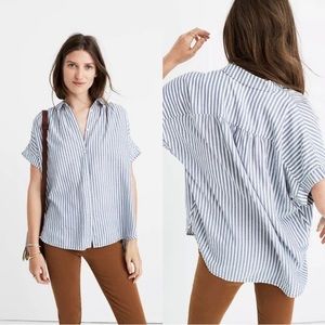 Madewell chambray strip central shirt button up